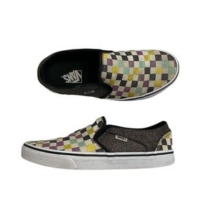 Vans Asher Glitter Checkered Slip On - multicolored
. Like new, women’s 9.5
